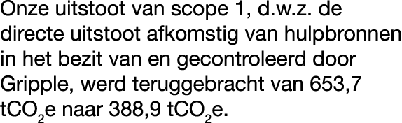 Onze uitstoot van scope 1, d.w.z. de directe uitstoot afkomstig van hulpbronnen in het bezit van en gecontroleerd doo...