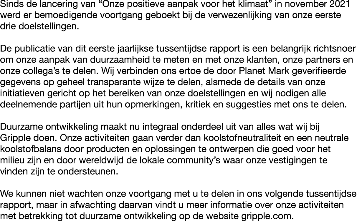 Sinds de lancering van “Onze positieve aanpak voor het klimaat” in november 2021 werd er bemoedigende voortgang geboe...
