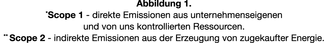Abbildung 1. *Scope 1 direkte Emissionen aus unternehmenseigenen und von uns kontrollierten Ressourcen. ** Scope 2 in...