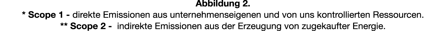Abbildung 2. * Scope 1 direkte Emissionen aus unternehmenseigenen und von uns kontrollierten Ressourcen. ** Scope 2 i...