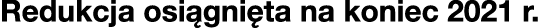 Redukcja osi gni ta na koniec 2021 r.