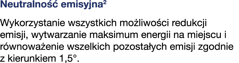 Neutralno  emisyjna2 Wykorzystanie wszystkich mo liwo ci redukcji emisji, wytwarzanie maksimum energii na miejscu i ...
