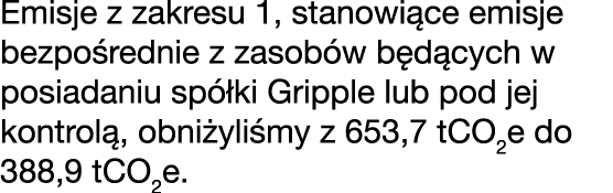 Emisje z zakresu 1, stanowi ce emisje bezpo rednie z zasob w b d cych w posiadaniu sp ki Gripple lub pod jej kontrol...