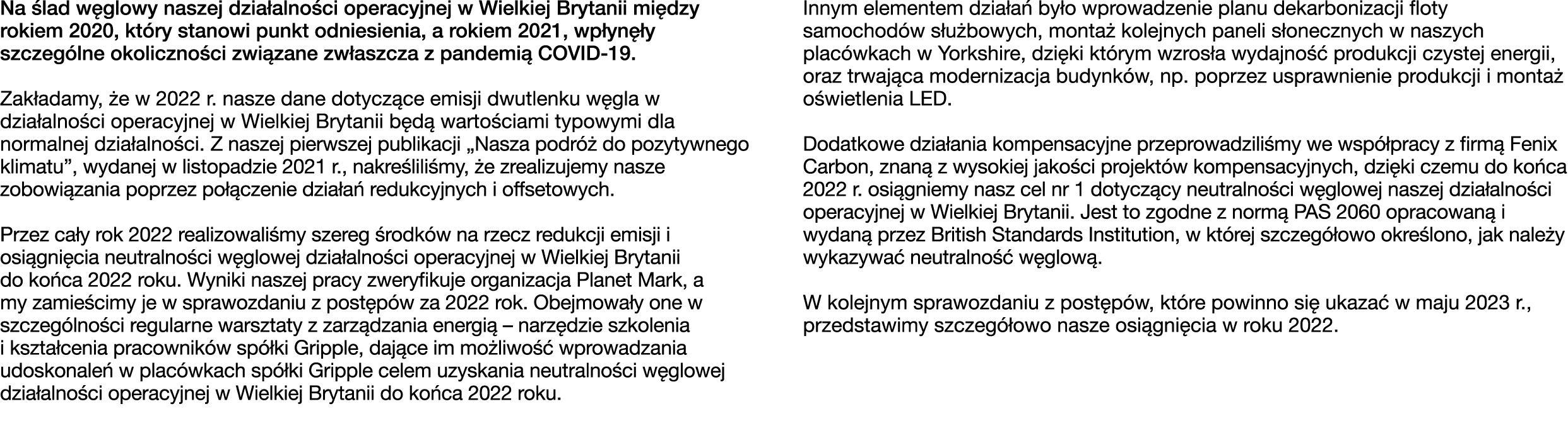 Na lad w glowy naszej dzia alno ci operacyjnej w Wielkiej Brytanii mi dzy rokiem 2020, kt ry stanowi punkt odniesien...