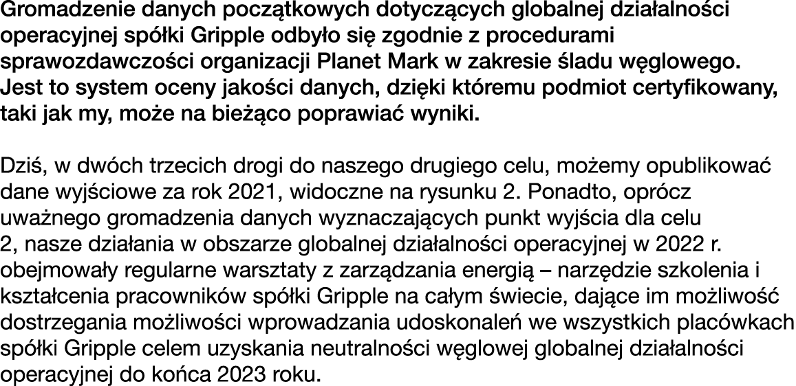Gromadzenie danych pocz tkowych dotycz cych globalnej dzia alno ci operacyjnej sp ki Gripple odby o si  zgodnie z pr...