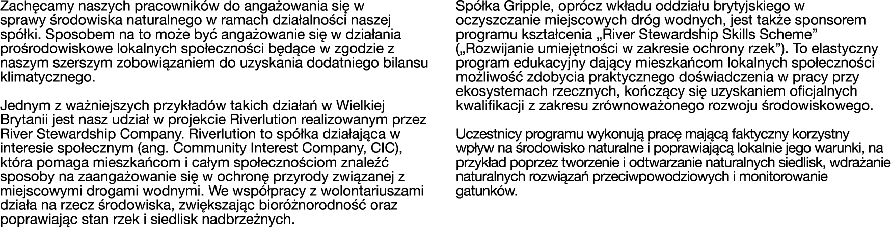 Zach camy naszych pracownik w do anga owania si w sprawy  rodowiska naturalnego w ramach dzia alno ci naszej sp  ki....